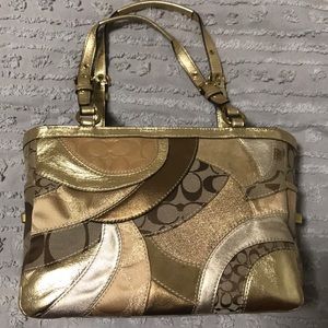 Coach gold handbag